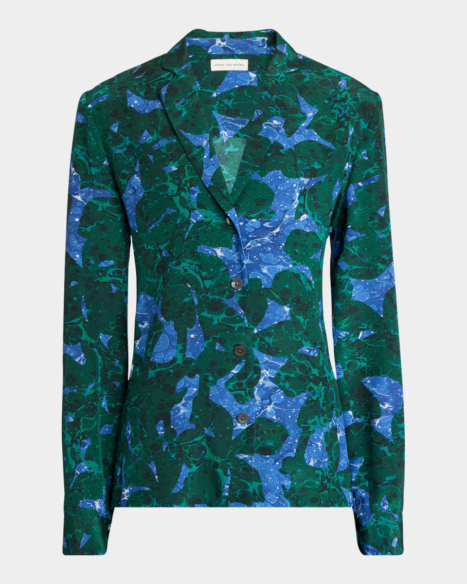 Colla Oil-Print Button-Down Shirt
